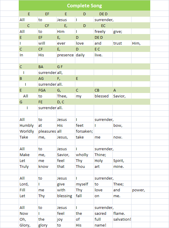 Keys to play - full song